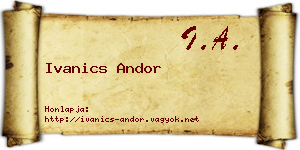 Ivanics Andor névjegykártya