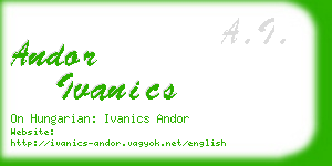 andor ivanics business card